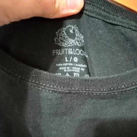 Fruit Of The Loom Sofspun Black SKELETON SURFER Graphic T-Shirt Sz L Hang Loose - Picture 3 of 5